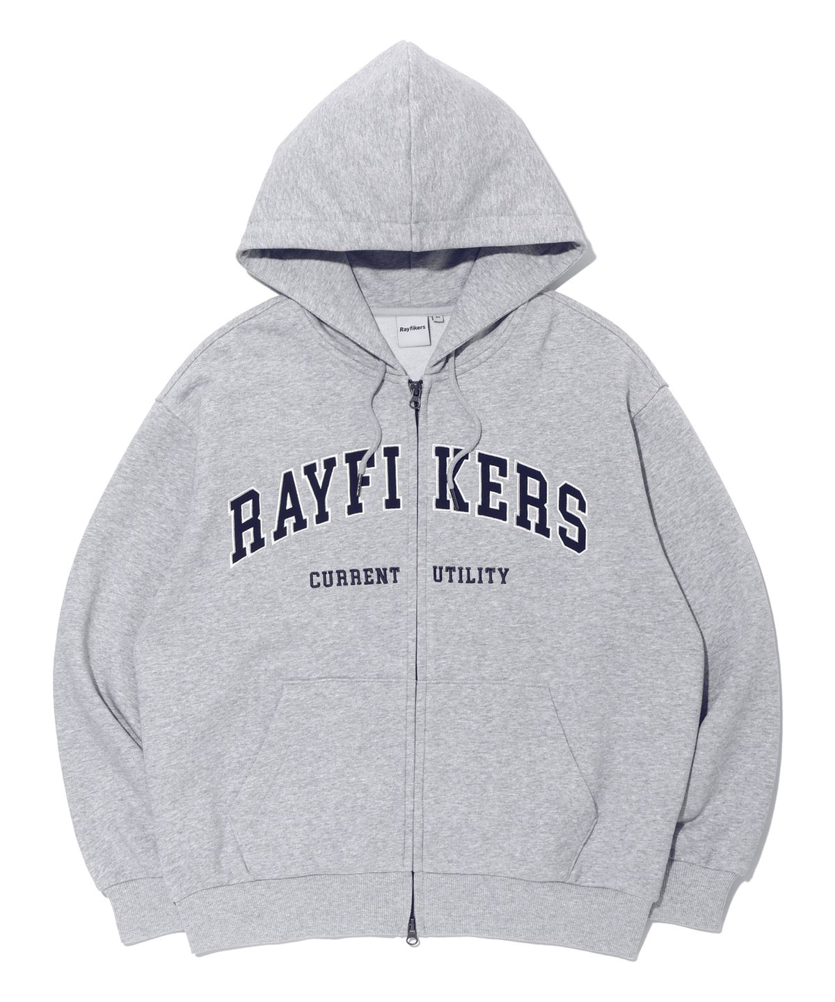 레이피커스(RAYFIKERS) 아치 로고 후드 집업 MELANGE GREY (MP6TU143-097)