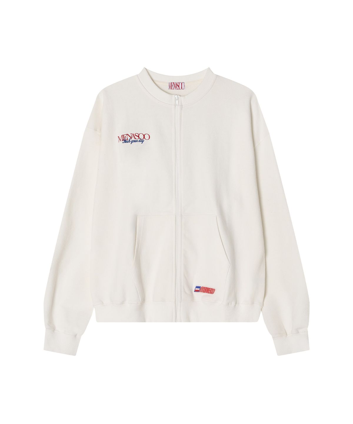 미나수(MENASOO) Menasoo Hearttrack Zipup Cardigan_White