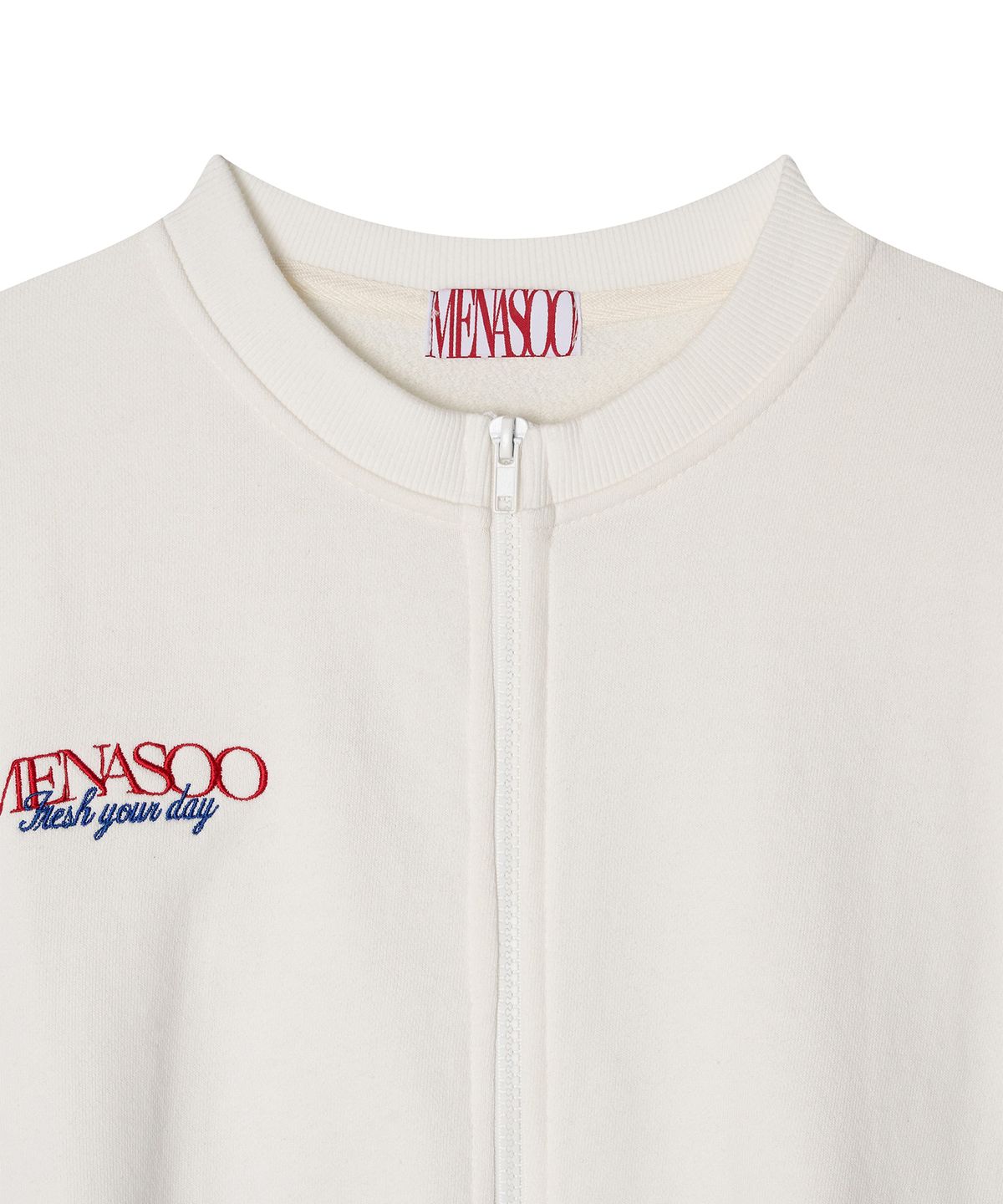 미나수(MENASOO) Menasoo Hearttrack Zipup Cardigan_White