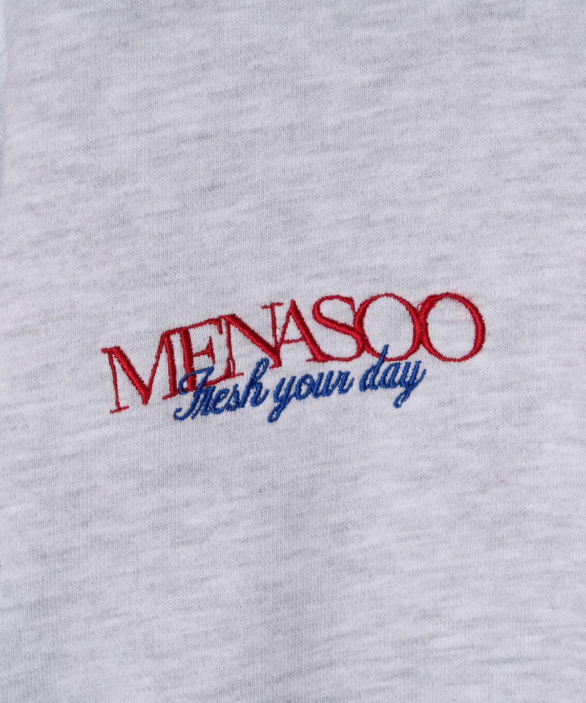 미나수(MENASOO) Menasoo Hearttrack Zipup Cardigan_White Melange