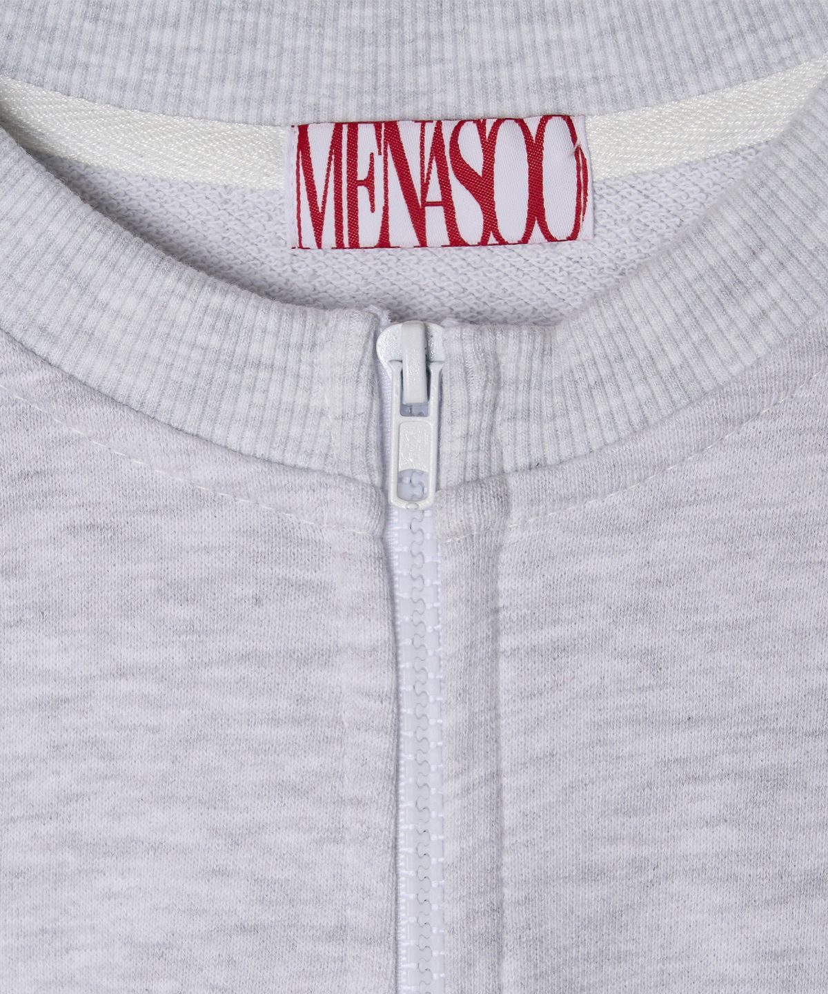 미나수(MENASOO) Menasoo Hearttrack Zipup Cardigan_White Melange