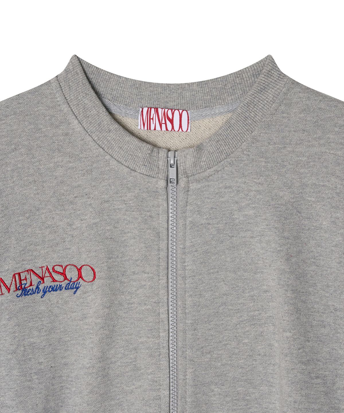 미나수(MENASOO) Menasoo Hearttrack Zipup Cardigan_Melange
