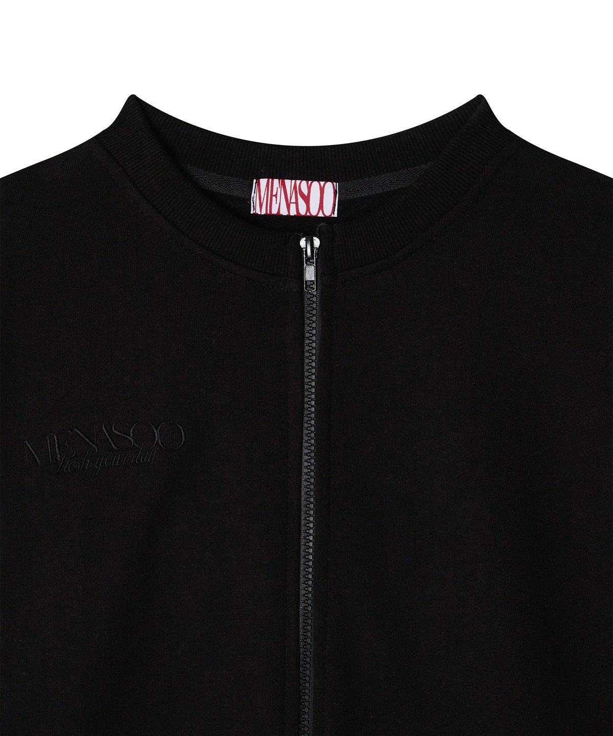 미나수(MENASOO) Menasoo Hearttrack Zipup Cardigan_Black