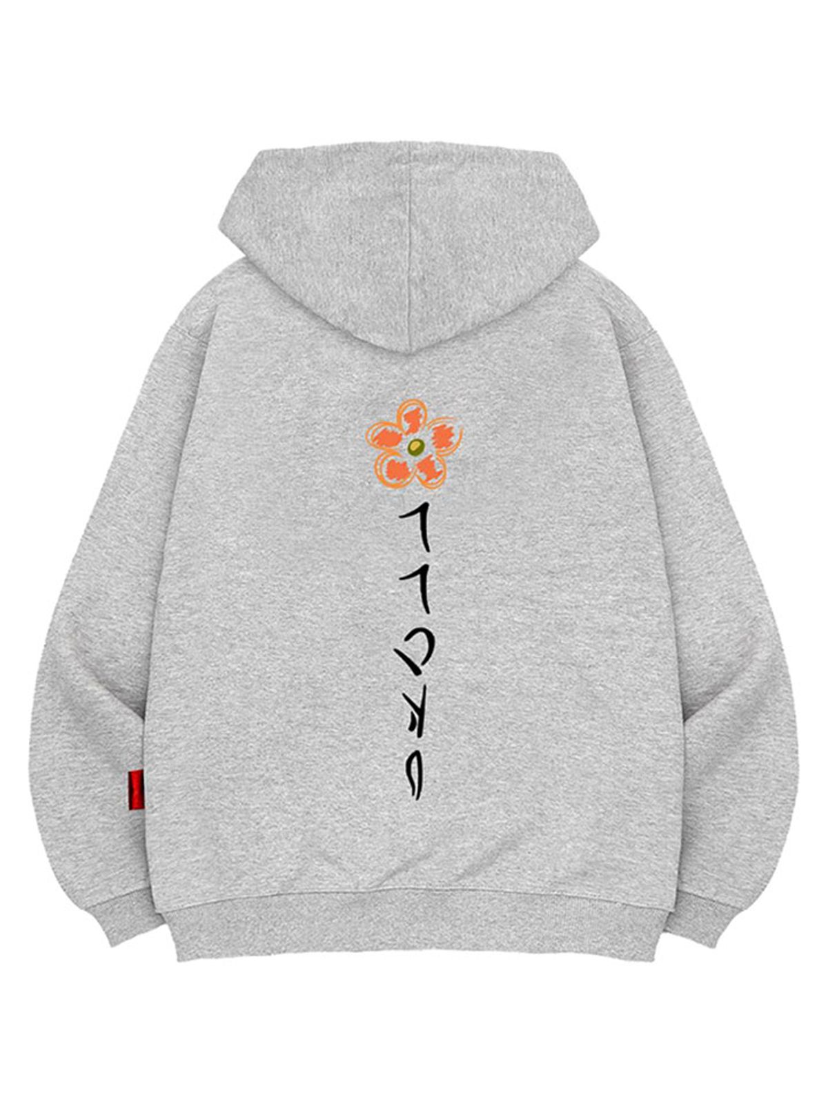 엘라모(LLAMO) 페탈오렌지 후드티 남녀공용 빅사이즈 M~4XL