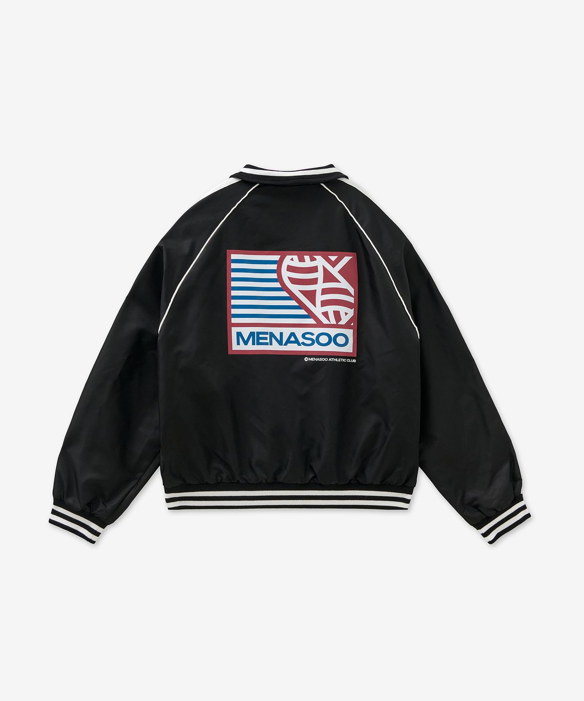 미나수(MENASOO) Menasoo Hearttrack Nylon Baseball Jumper_Black