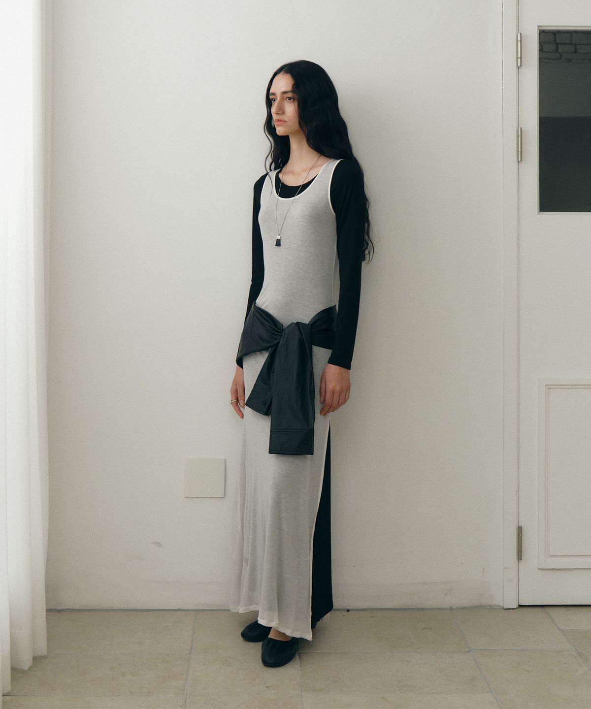 로우타이드(LOW TIDE) LAYERED MAXI DRESS [WHITE]