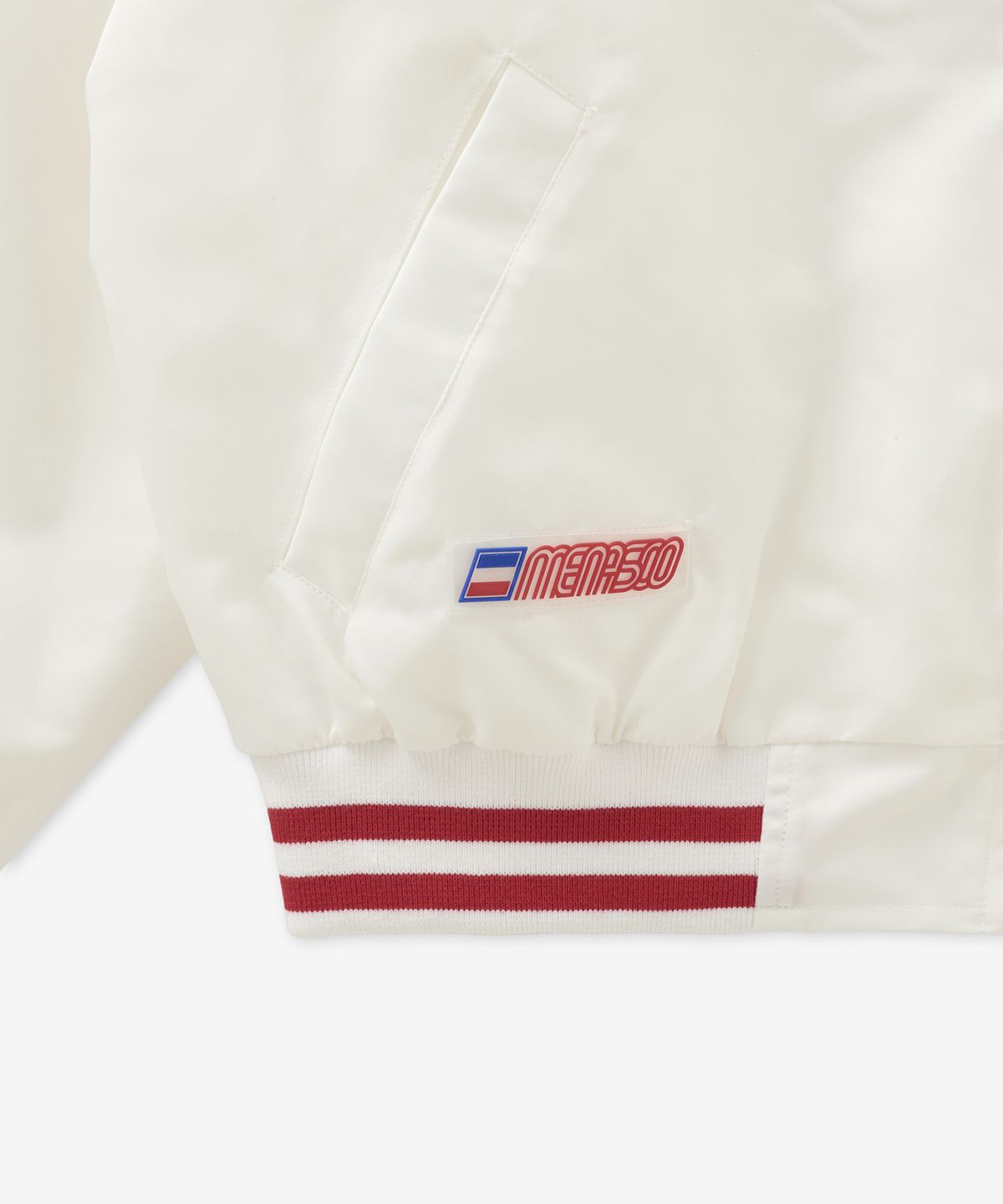 미나수(MENASOO) Menasoo Hearttrack Nylon Baseball Jumper_White