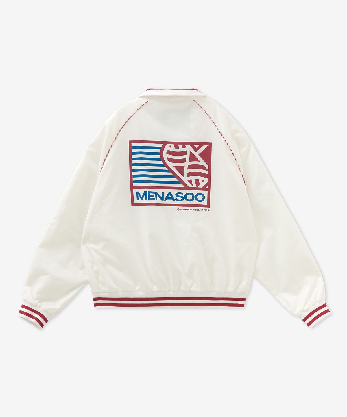 미나수(MENASOO) Menasoo Hearttrack Nylon Baseball Jumper_White