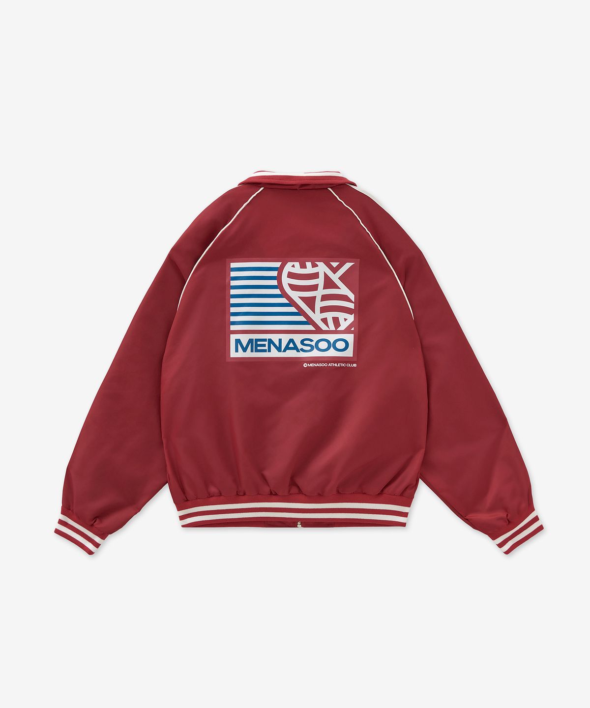 미나수(MENASOO) Menasoo Hearttrack Nylon Baseball Jumper_Red