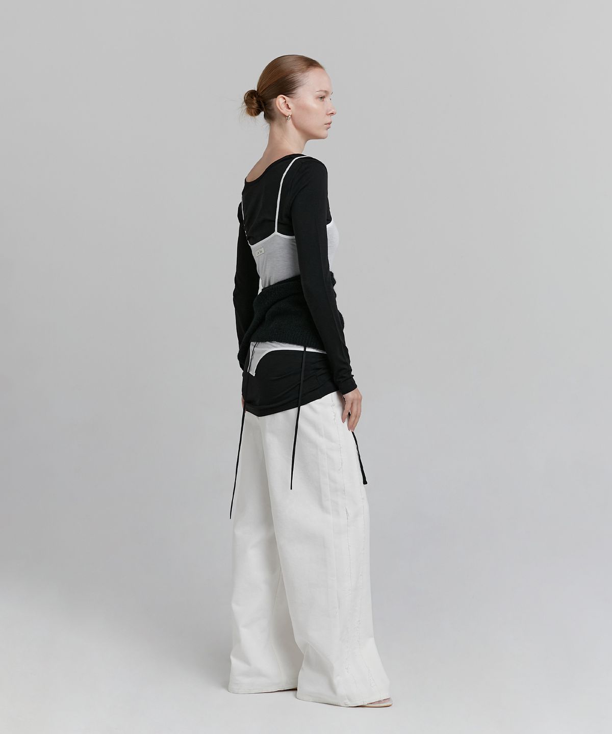 로우타이드(LOW TIDE) HEM STRING T-SHIRT [BLACK]