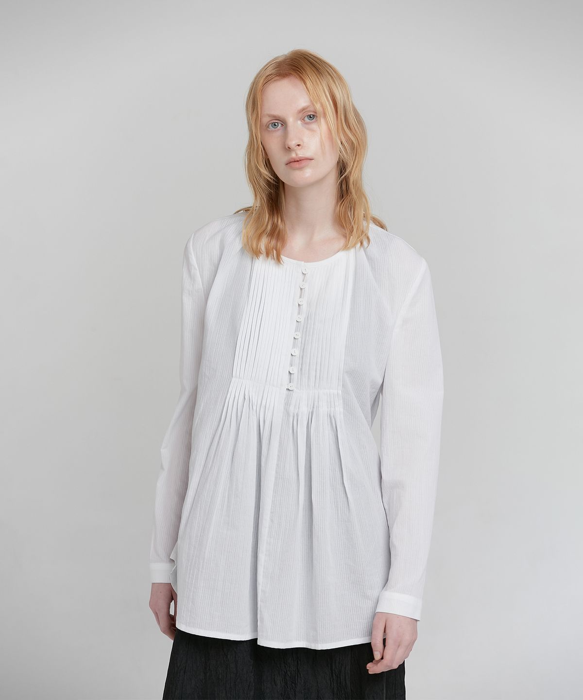 로우타이드(LOW TIDE) PINTUCK BLOUSE [WHITE]
