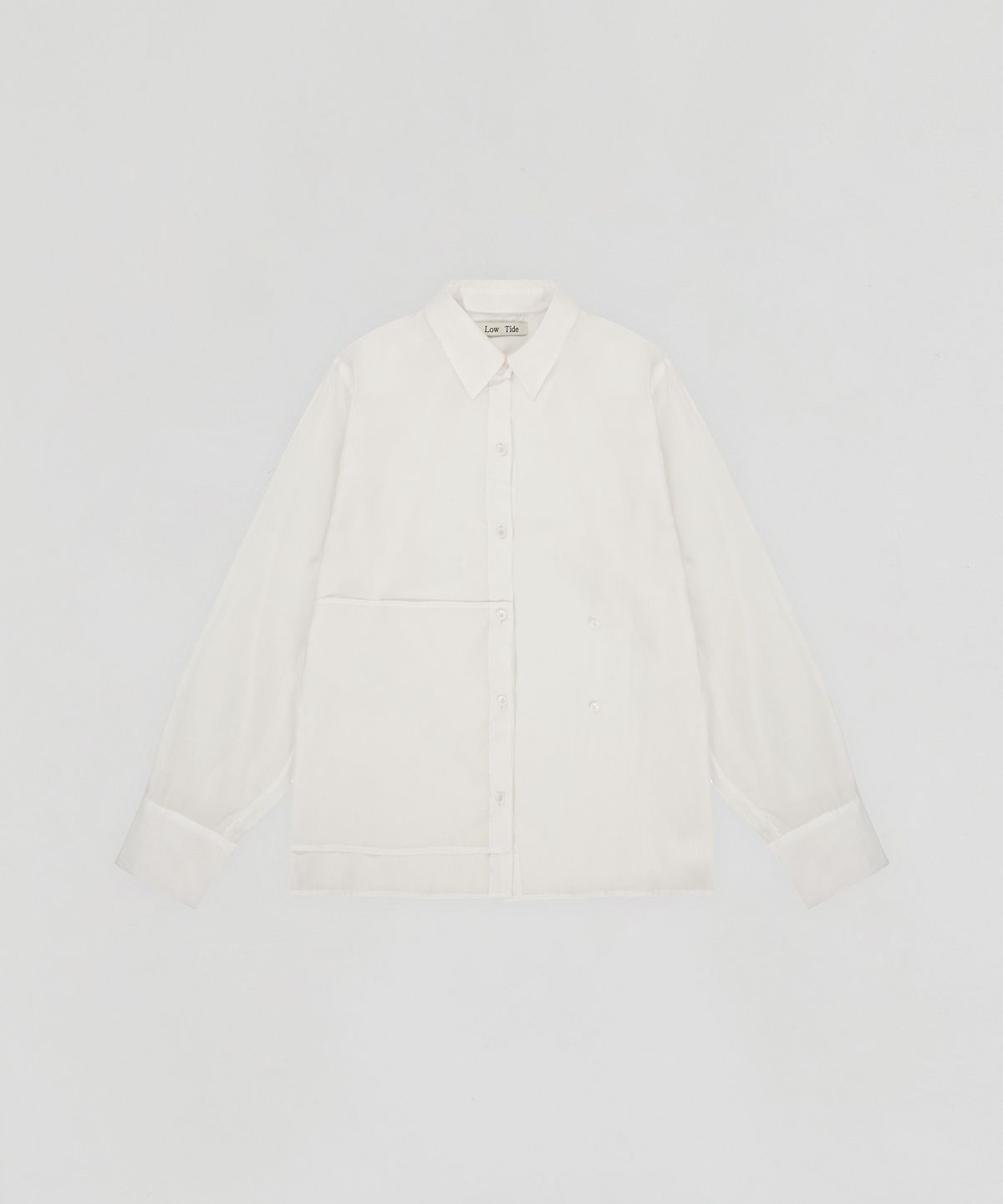 로우타이드(LOW TIDE) SILKY BUTTON WRAP SHIRT [WHITE]