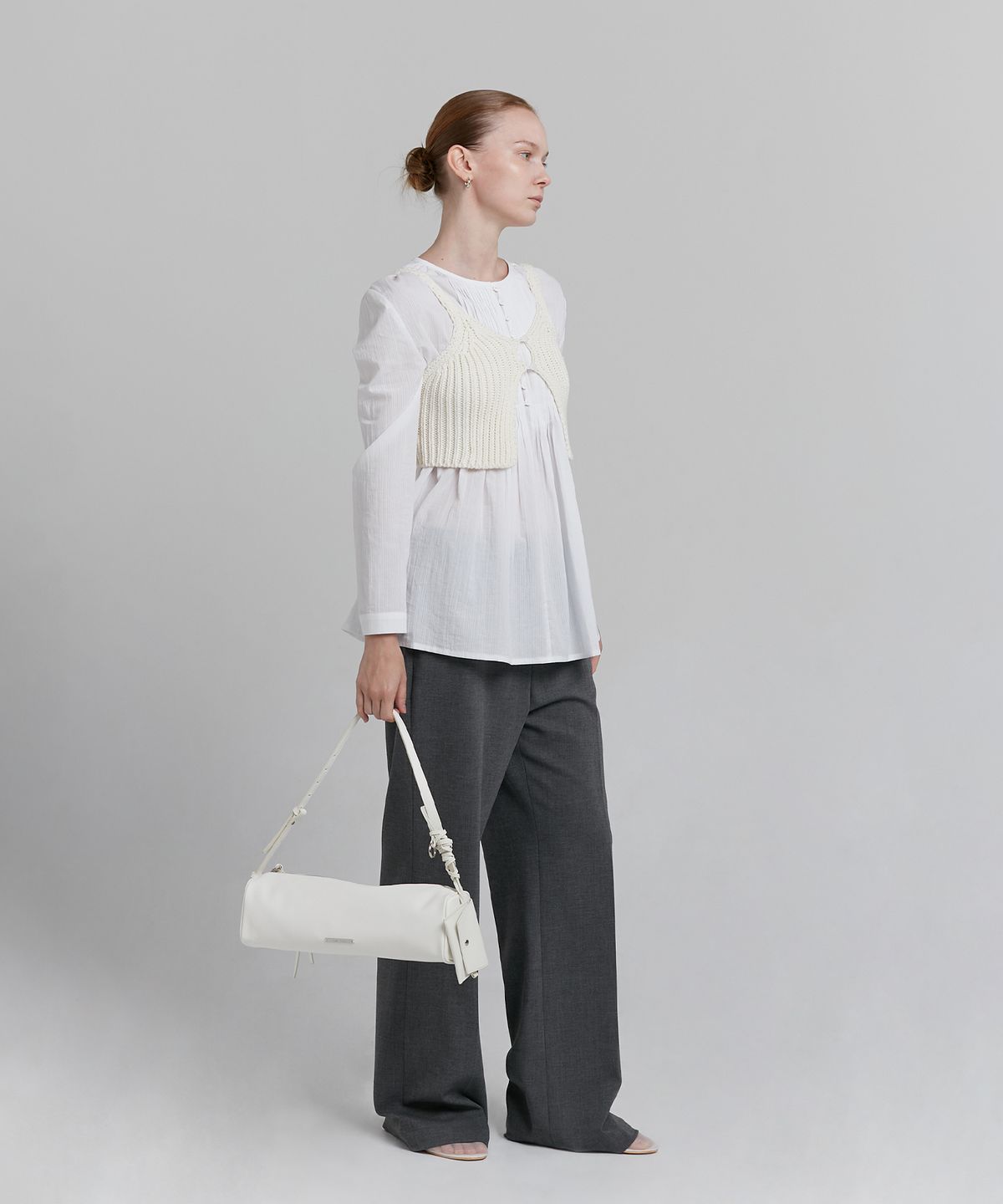 로우타이드(LOW TIDE) BOLD KNIT BUTTON BUSTIER [IVORY]