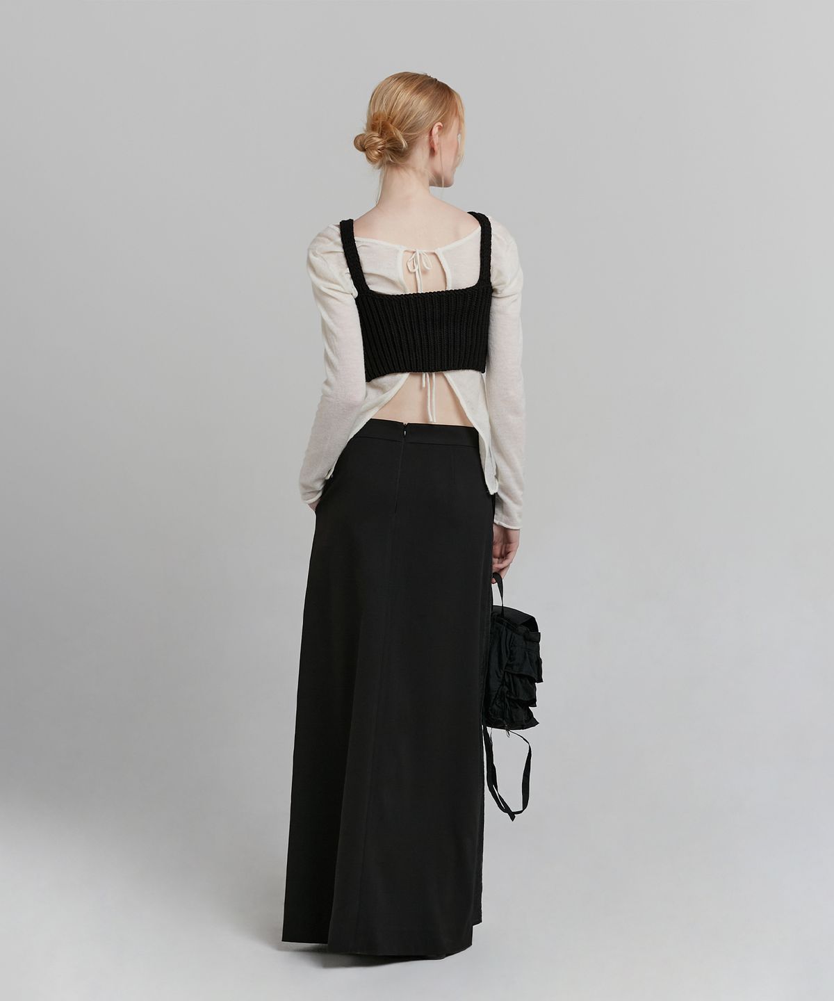 로우타이드(LOW TIDE) BOLD KNIT BUTTON BUSTIER [BLACK]