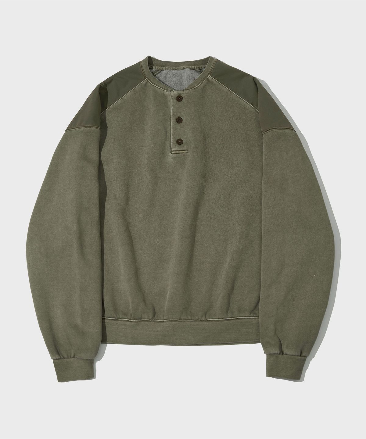 세컨모놀로그(SECONDMONO) 코만도 워시드 피그먼트 스웻셔츠 [KHAKI]_SETS041KHAKI