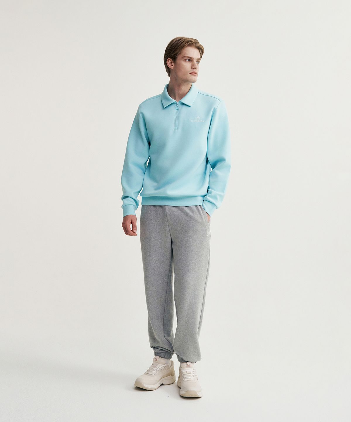 세르지오 타키니(SERGIO TACCHINI) U 데일리 캄포 쿠쉬라이트 하프집업 맨투맨 (L.Turquoise)