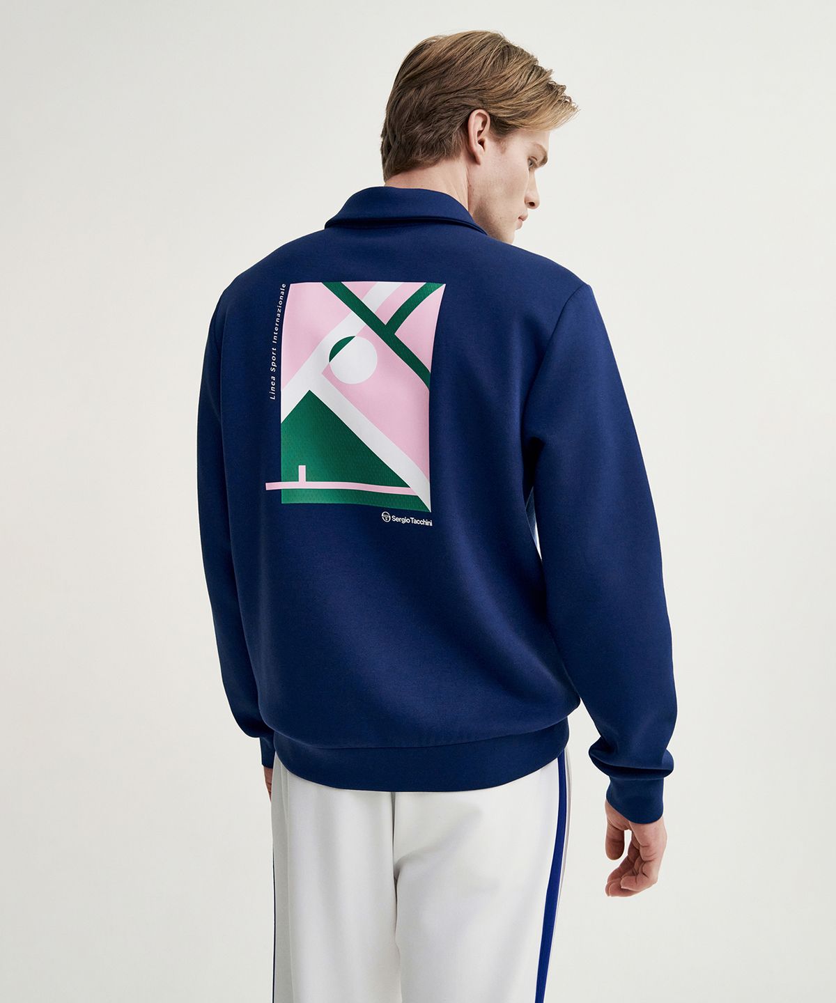 세르지오 타키니(SERGIO TACCHINI) U 데일리 캄포 쿠쉬라이트 하프집업 맨투맨 (Navy)
