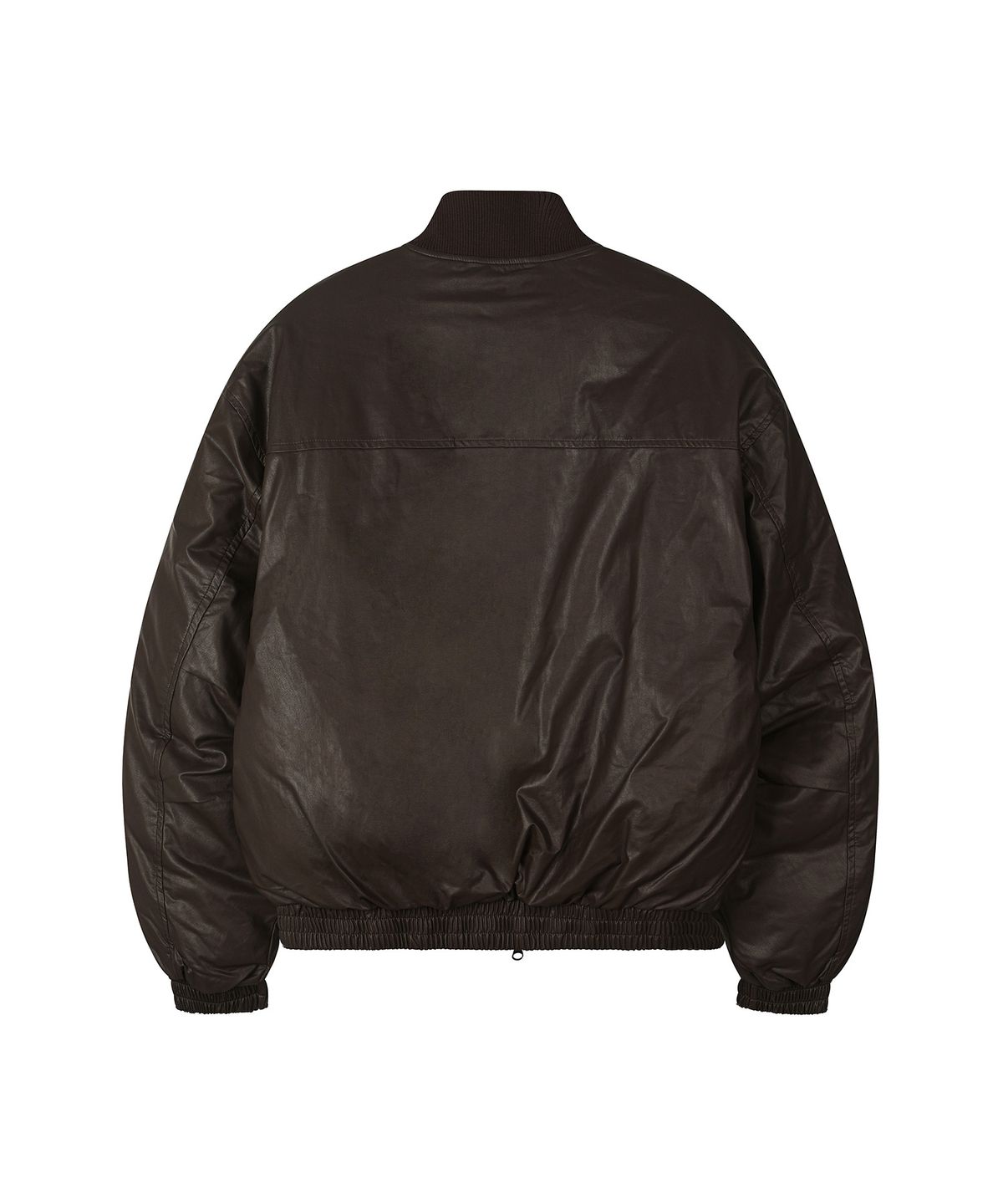세컨모놀로그(SECONDMONO) [리뉴얼ver.]Leather Turtleneck Bomber Puffer Jacket [BROWN]_SEJP017BROWN