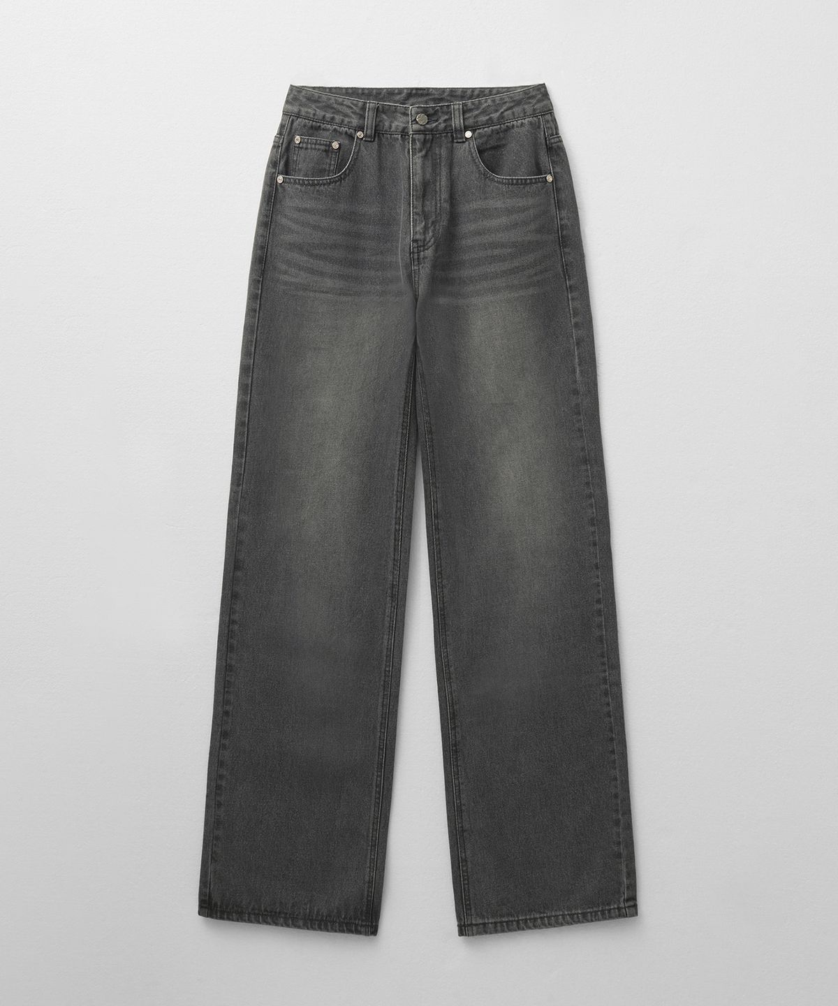 몽돌(MONGDOL) 워싱 와이드 데님 진 그레이 MDPT060GRAY