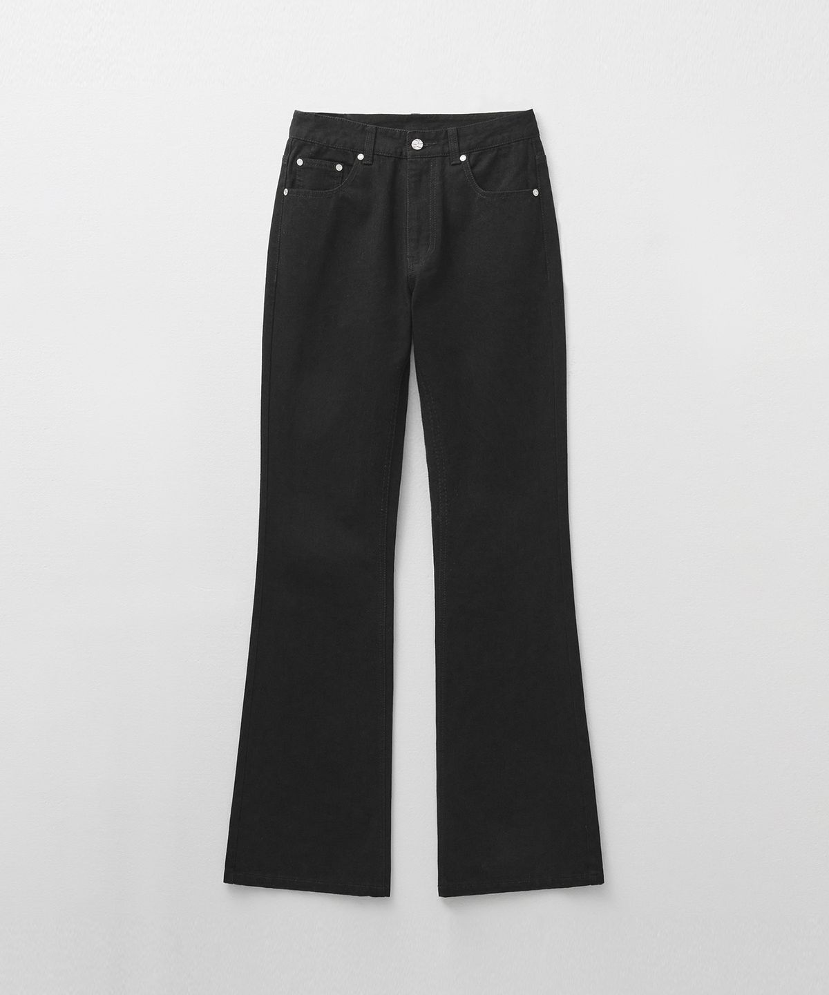 몽돌(MONGDOL) 내추럴 세미 부츠컷 데님 진 블랙 MDPT059BLACK