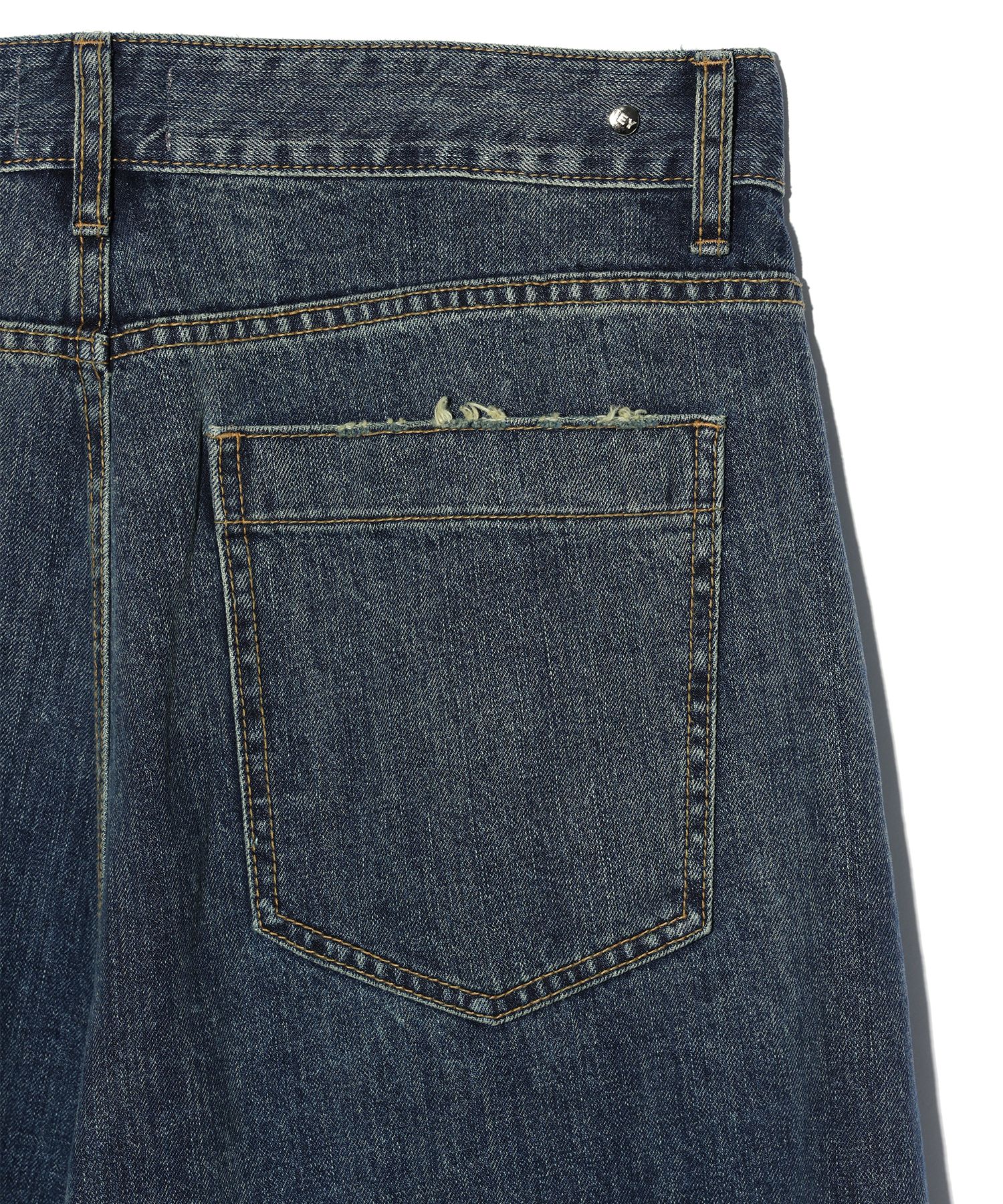 MUSINSA | IEY TWIST WIDE DENIM PANTS Medium Indigo