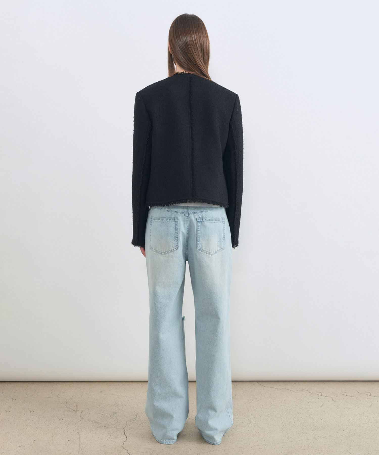 [INSILENCE] STUD TWEED JACKET /追跡付 MUSINSA | INSILENCE WOMEN Studded Tweed Jacket BLACK