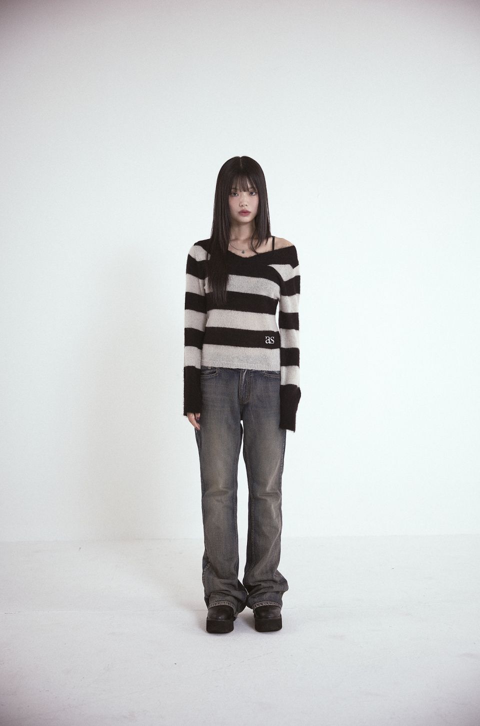ASON アズオン PONY STRIPE KNIT MUSINSA公式 | ASON PONY STRIPE KNIT / BLACK