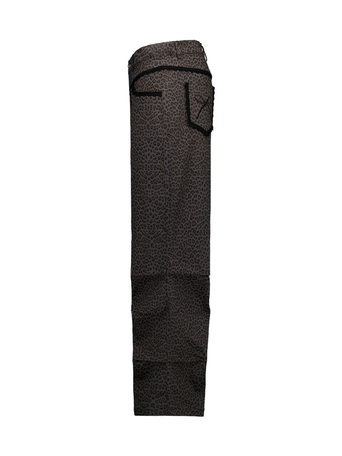 셋업이엑스이(SETUP-EXE) LEOPARD LACE PANTS / CHARCOAL
