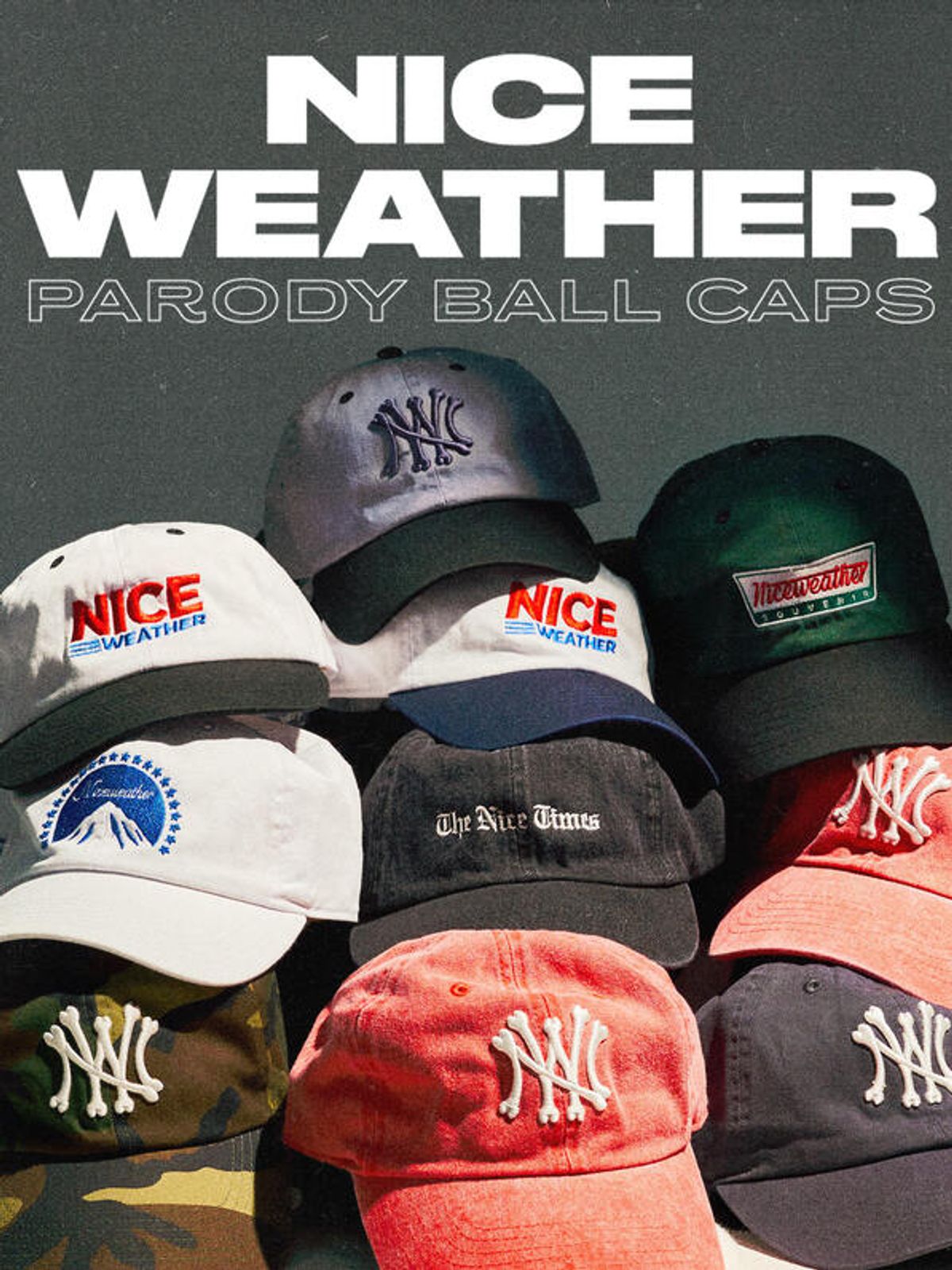 나이스웨더(NICEWEATHER) NW 본 6패널 캡 (차콜)