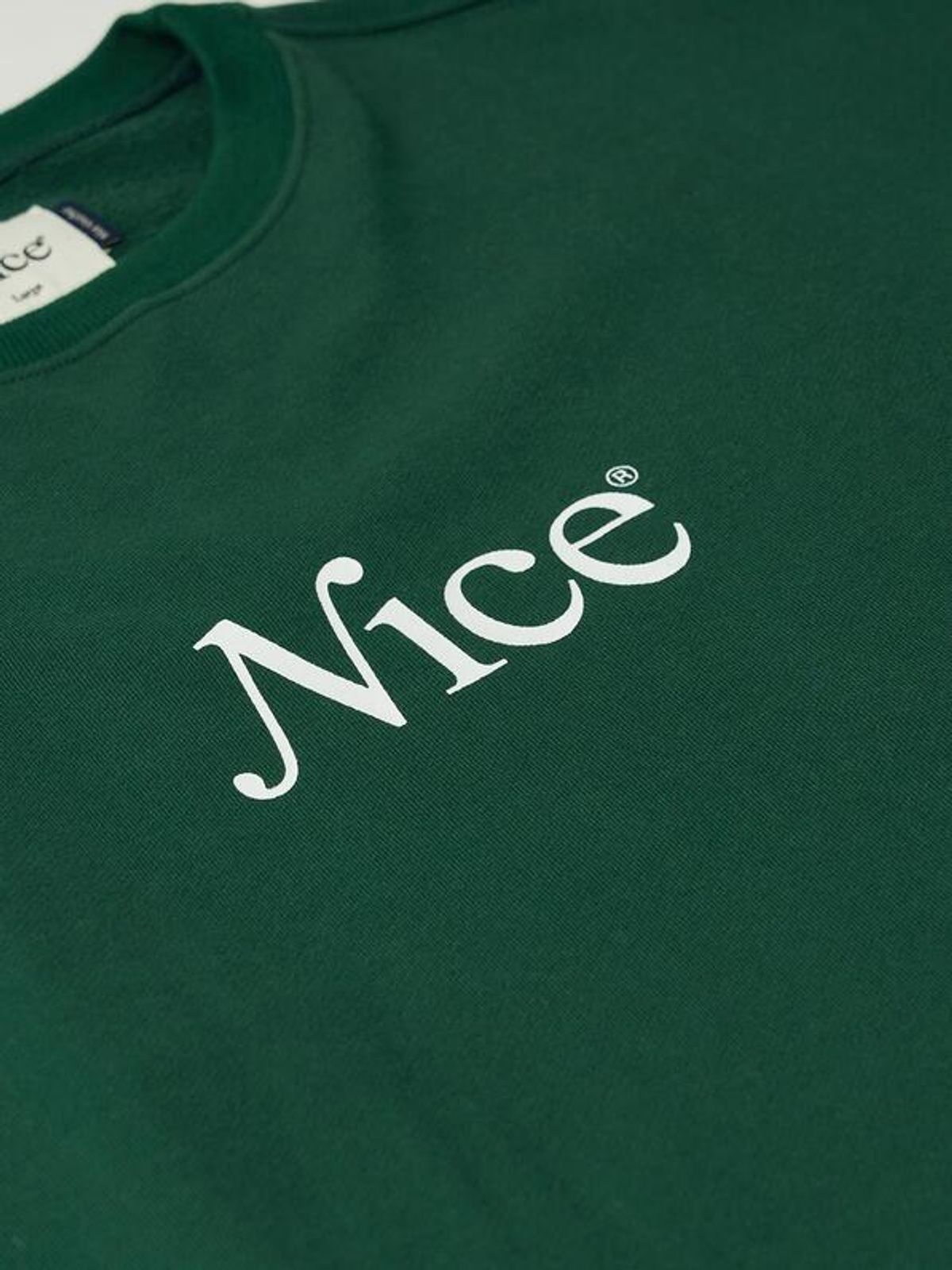 나이스웨더(NICEWEATHER) 시그니처 크루넥 (딥 그린)