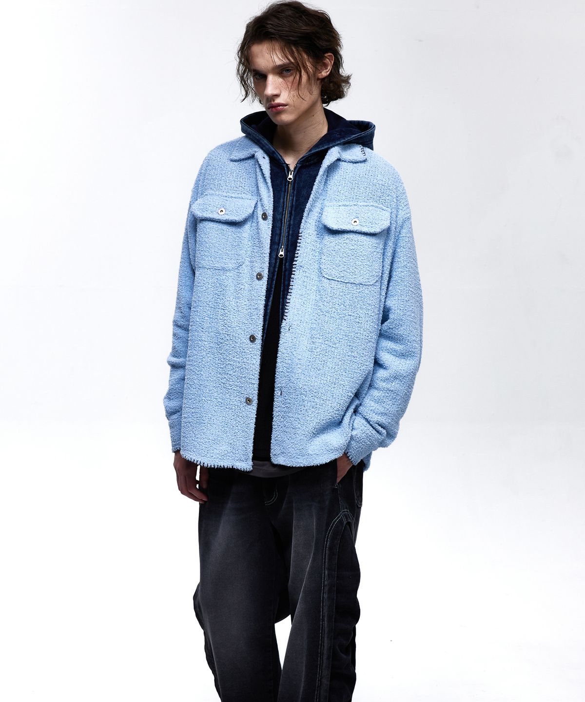 알에스에스씨(RSSC) STITCHED TERRY SHIRT - BLUE