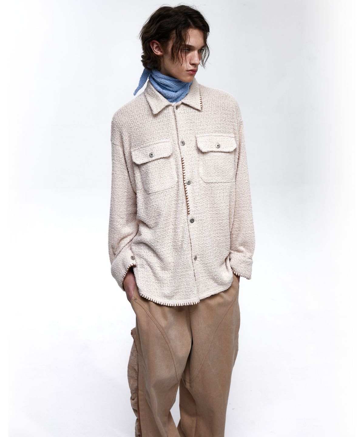 알에스에스씨(RSSC) STITCHED TERRY SHIRT - IVORY