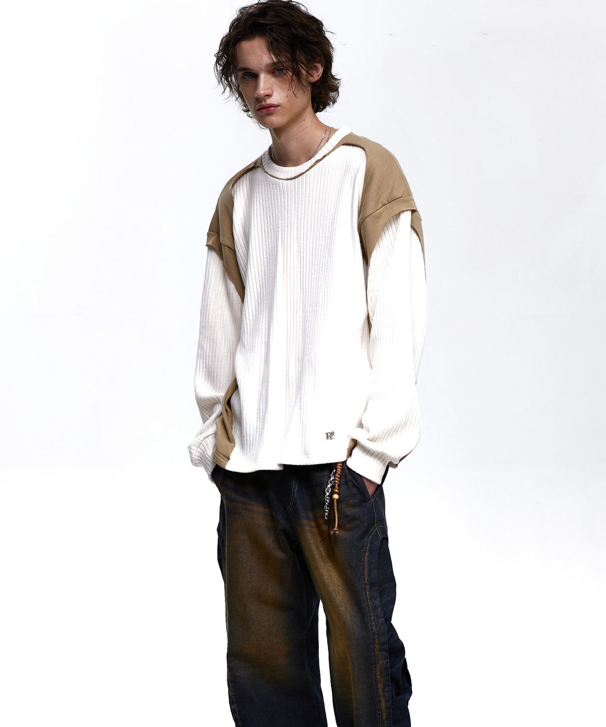 알에스에스씨(RSSC) CUT OFF KNIT FULLOVER - IVORY