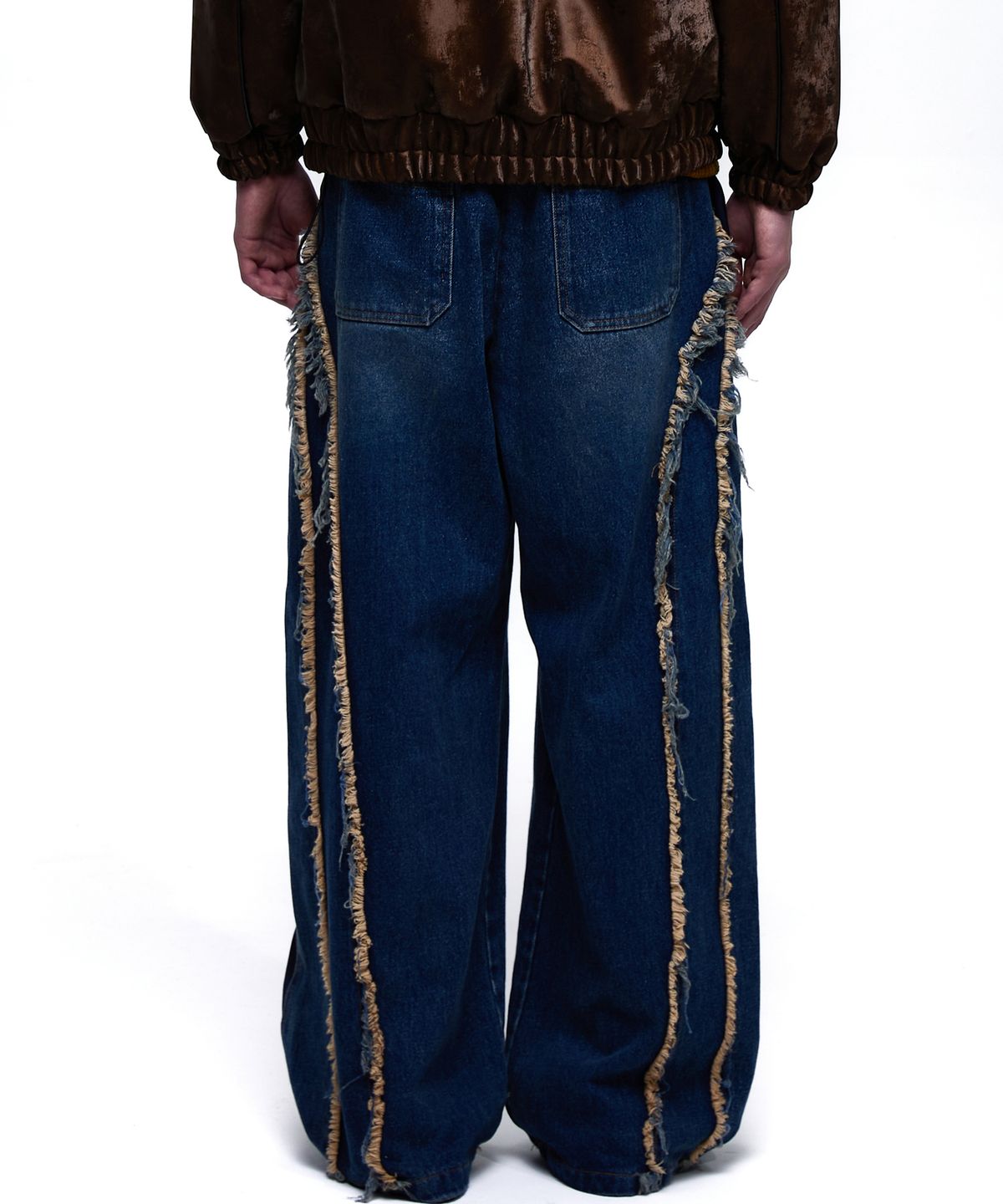 알에스에스씨(RSSC) CURVY INCISION WIDE DENIM PANTS - DENIM