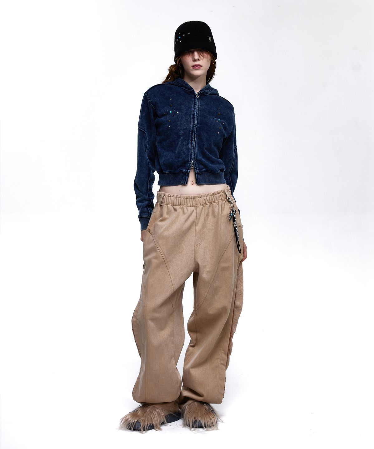 알에스에스씨(RSSC) INCISION JACQUARD MIXED PANTS - BEIGE