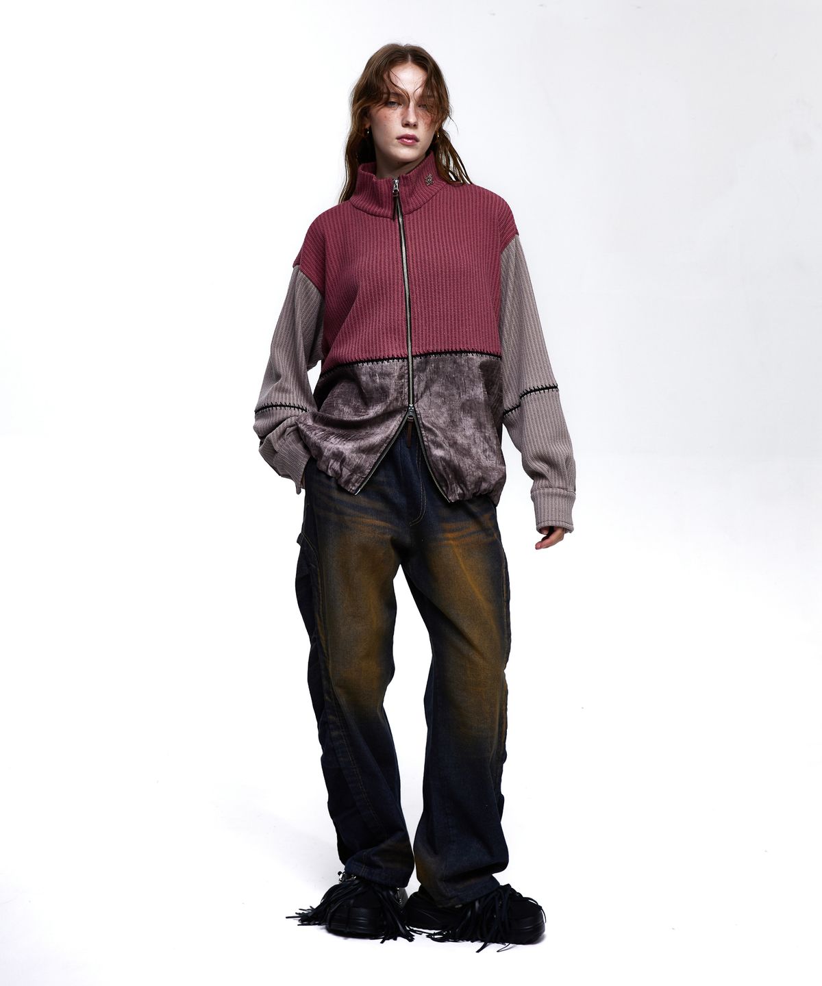 알에스에스씨(RSSC) WRINKLE MIXED CAT WASHING DENIM PANTS - DENIM