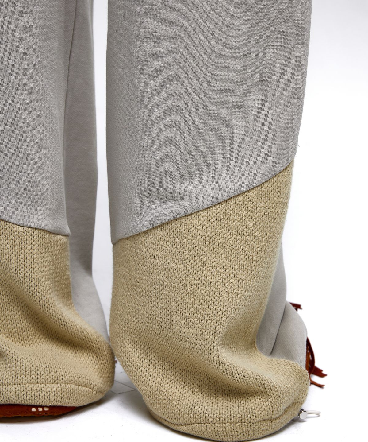 알에스에스씨(RSSC) KNIT MIXED WIDE SWEAT PANTS - GRAY