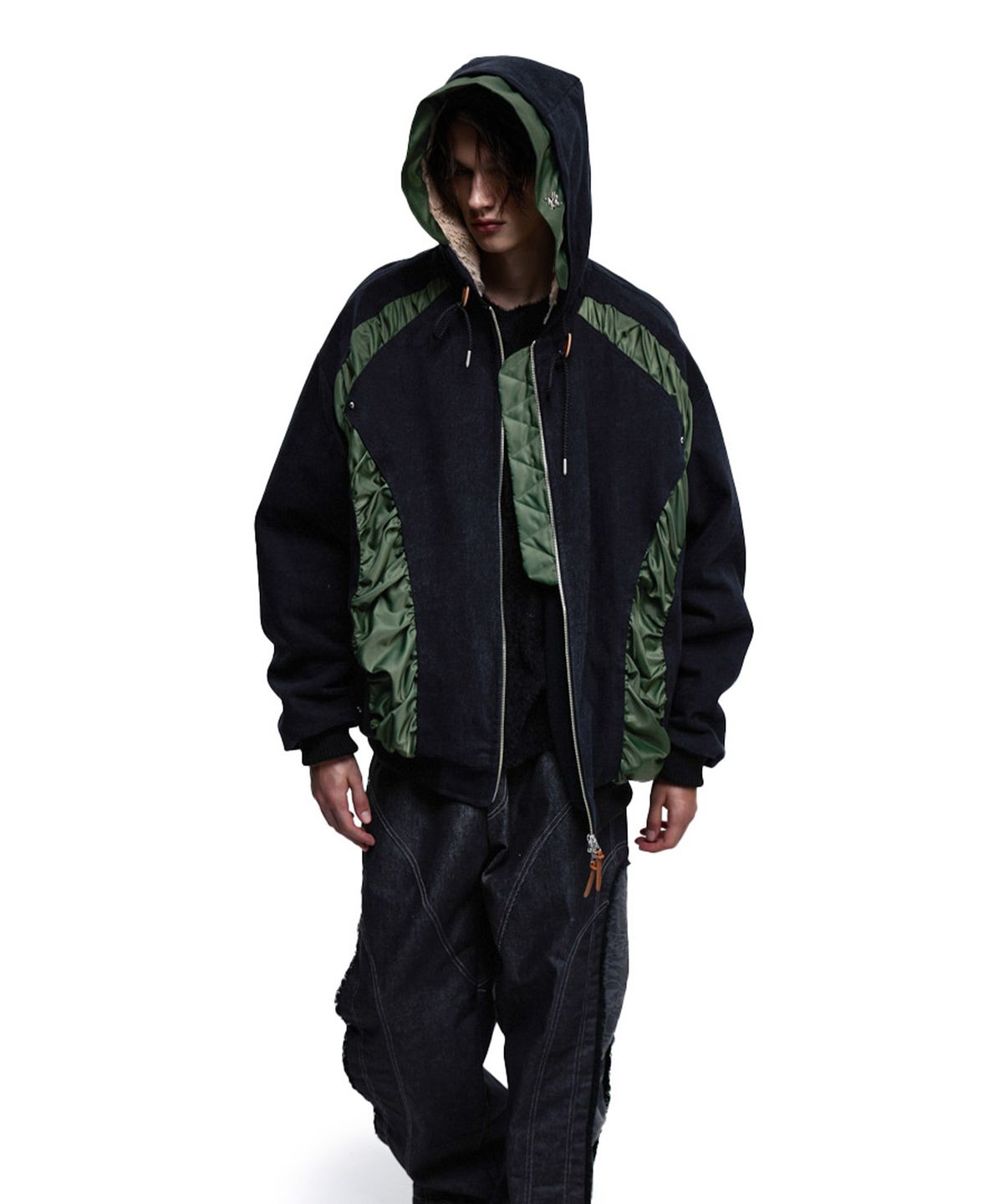 알에스에스씨(RSSC) DENIM MA-1 HOOD JUMPER - BLACK