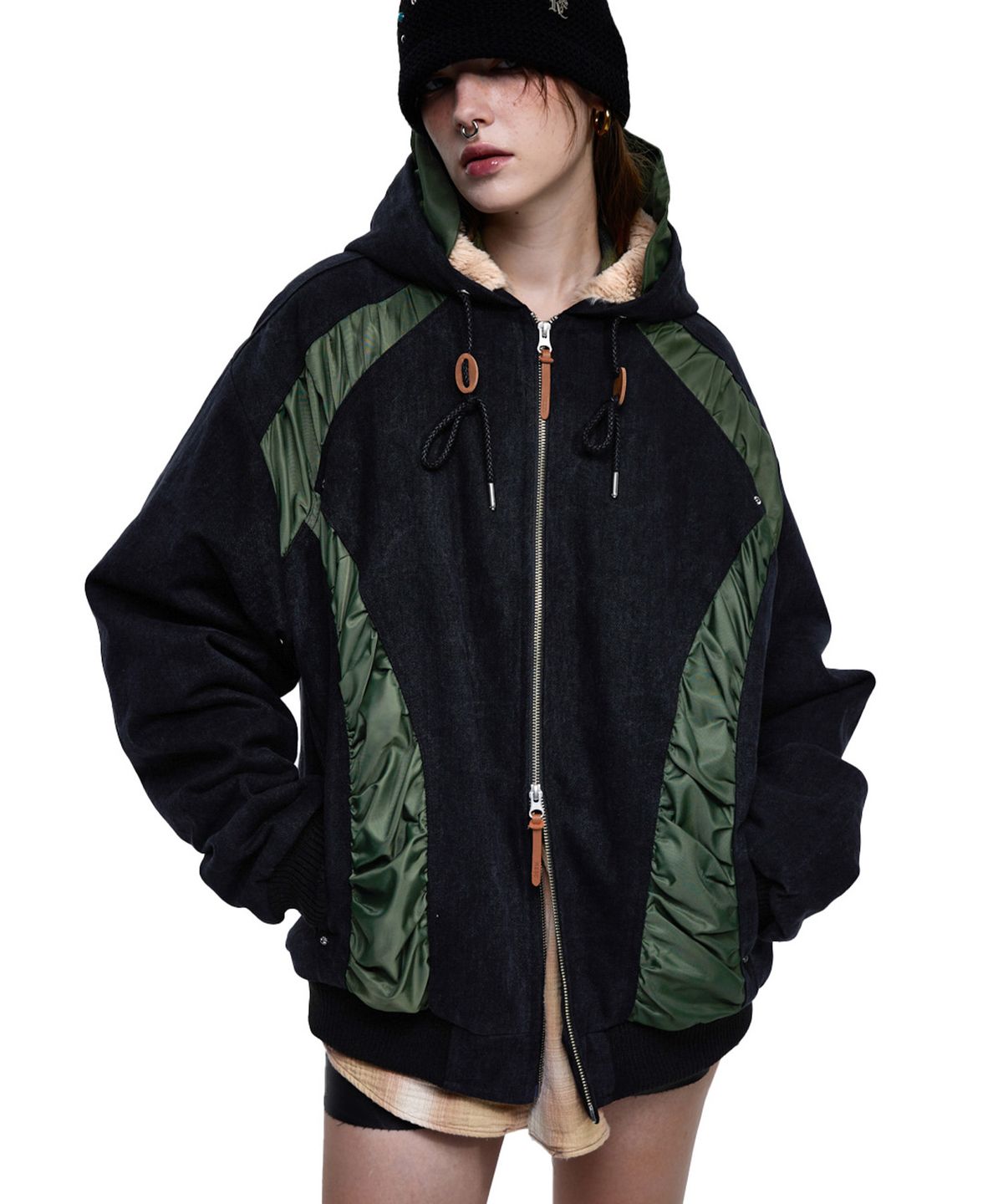 알에스에스씨(RSSC) DENIM MA-1 HOOD JUMPER - BLACK