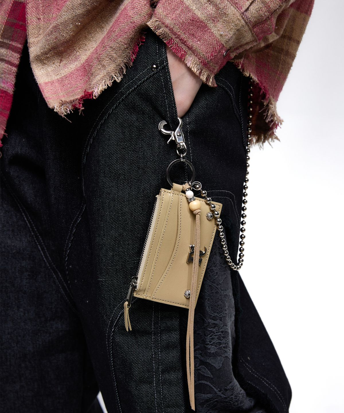 알에스에스씨(RSSC) RIVET KEYCHAIN CARD HOLDER - BEIGE