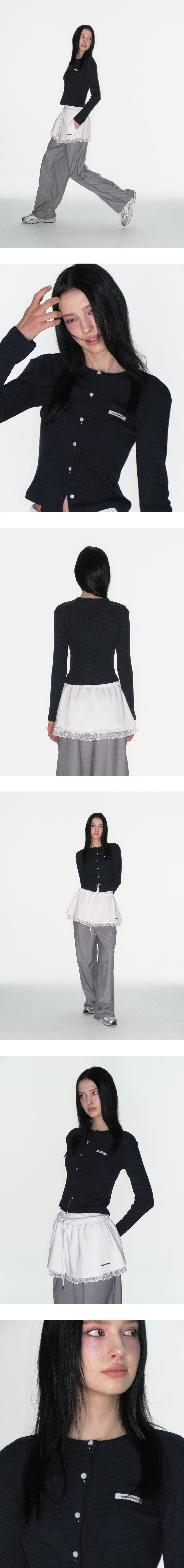 MUSINSA公式 | CRANK Knit Stud Button Cardigan_navy