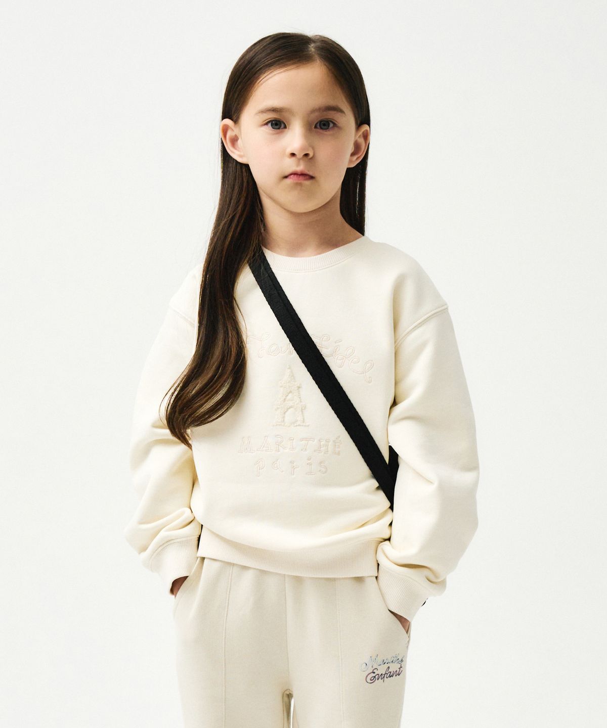 마리떼 키즈(MARITHÉ KIDS) ENFANT EIFFEL EMBROIDERY SWEATSHIRT cream