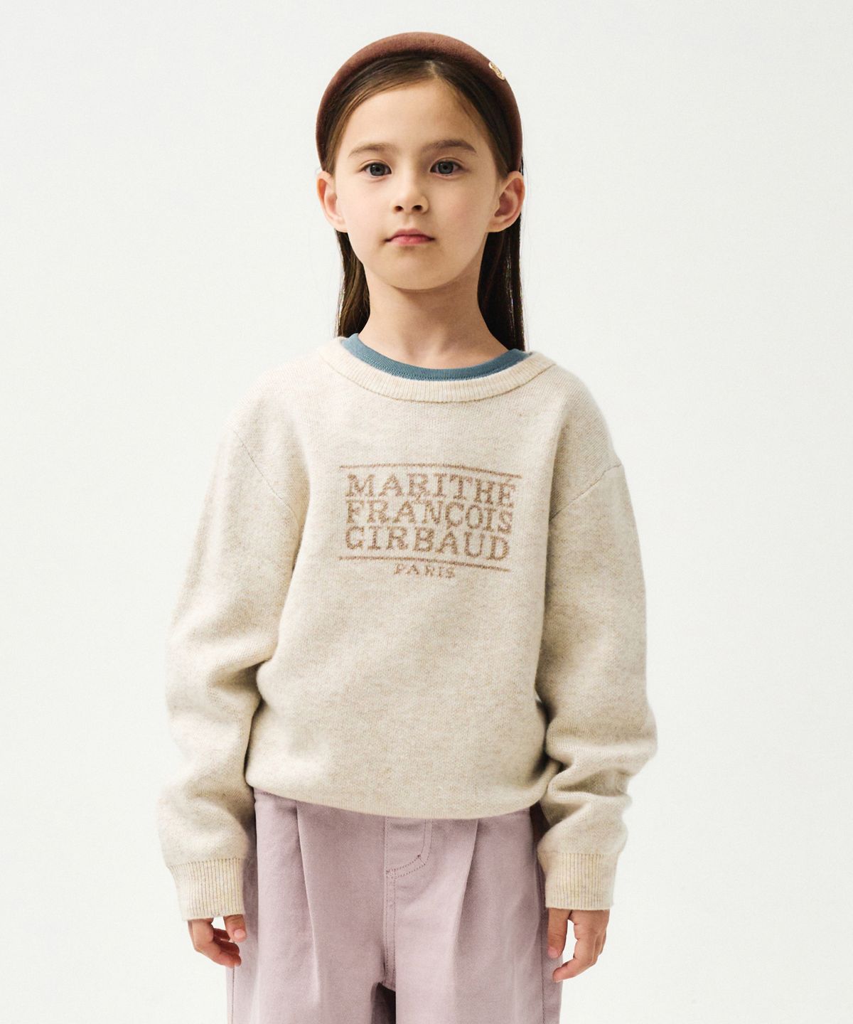 마리떼 키즈(MARITHÉ KIDS) ENFANT CLASSIC LOGO KNIT PULLOVER oatmeal