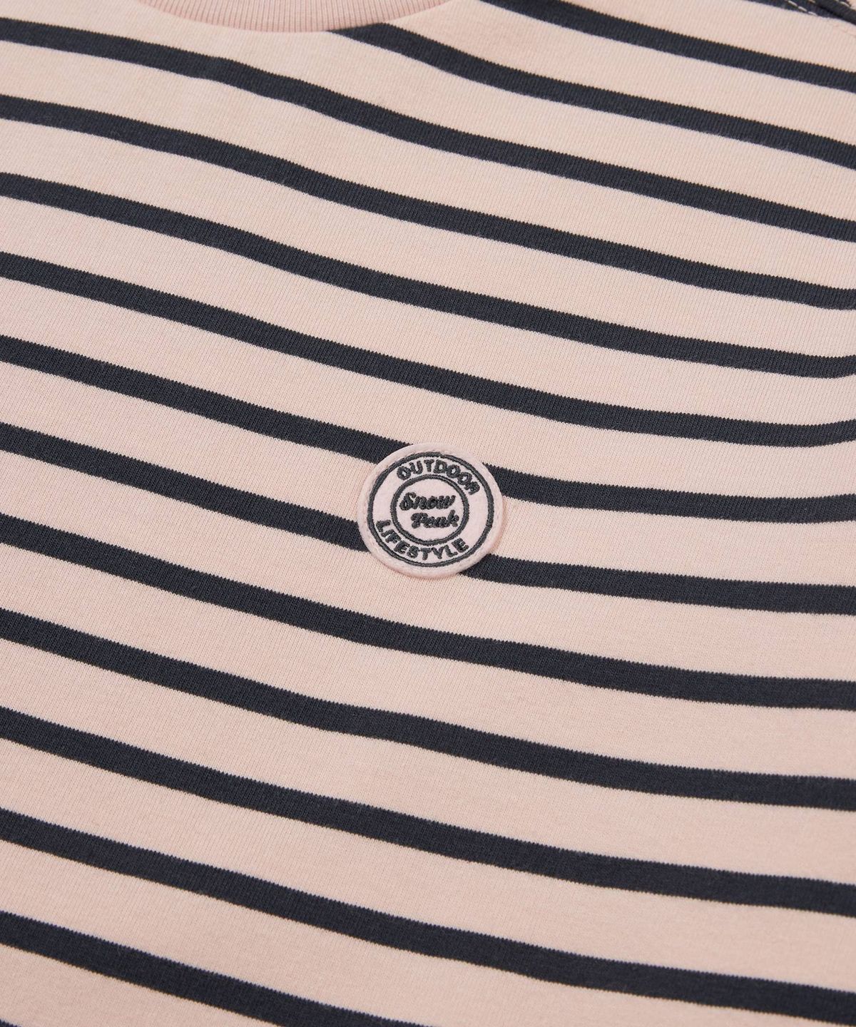 스노우피크 어패럴 키즈(SNOWPEAK APPAREL KIDS) 키즈 스트라이프 긴팔 티셔츠 (S24FKFTL80) Light Pink
