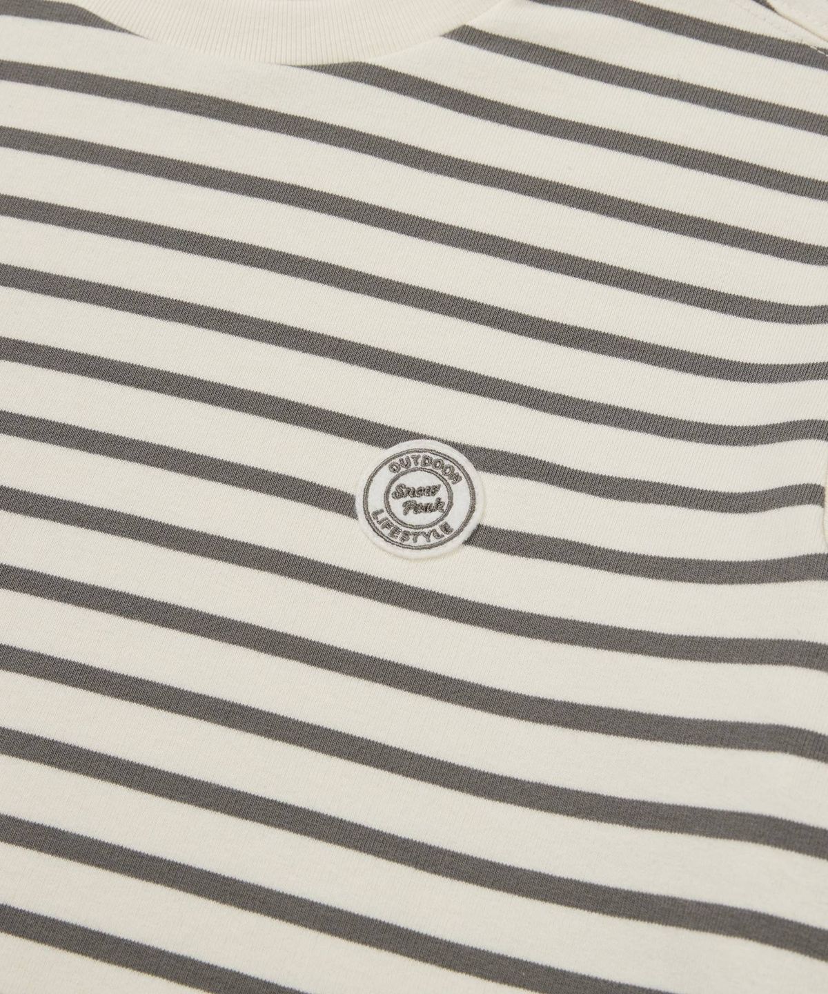 스노우피크 어패럴 키즈(SNOWPEAK APPAREL KIDS) 키즈 스트라이프 긴팔 티셔츠 (S24FKFTL80) Dark Khaki