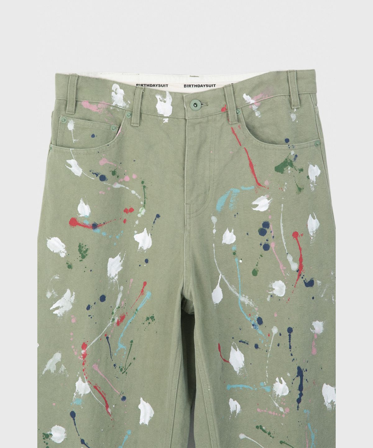 벌스데이수트(BIRTHDAYSUIT) PAINTED OXFORD 5P PANTS (SAGE)