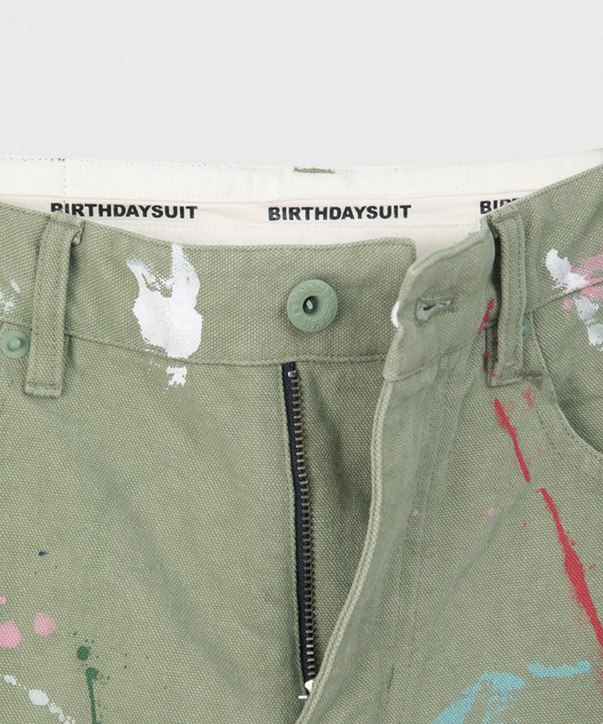 벌스데이수트(BIRTHDAYSUIT) PAINTED OXFORD 5P PANTS (SAGE)
