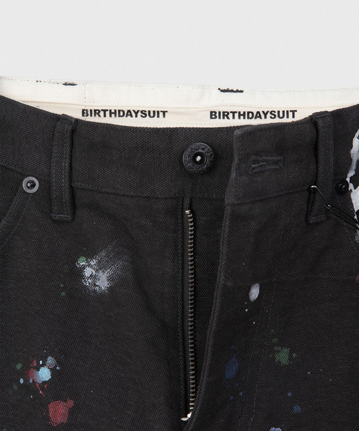 벌스데이수트(BIRTHDAYSUIT) PAINTED OXFORD 5P PANTS (BLACK)