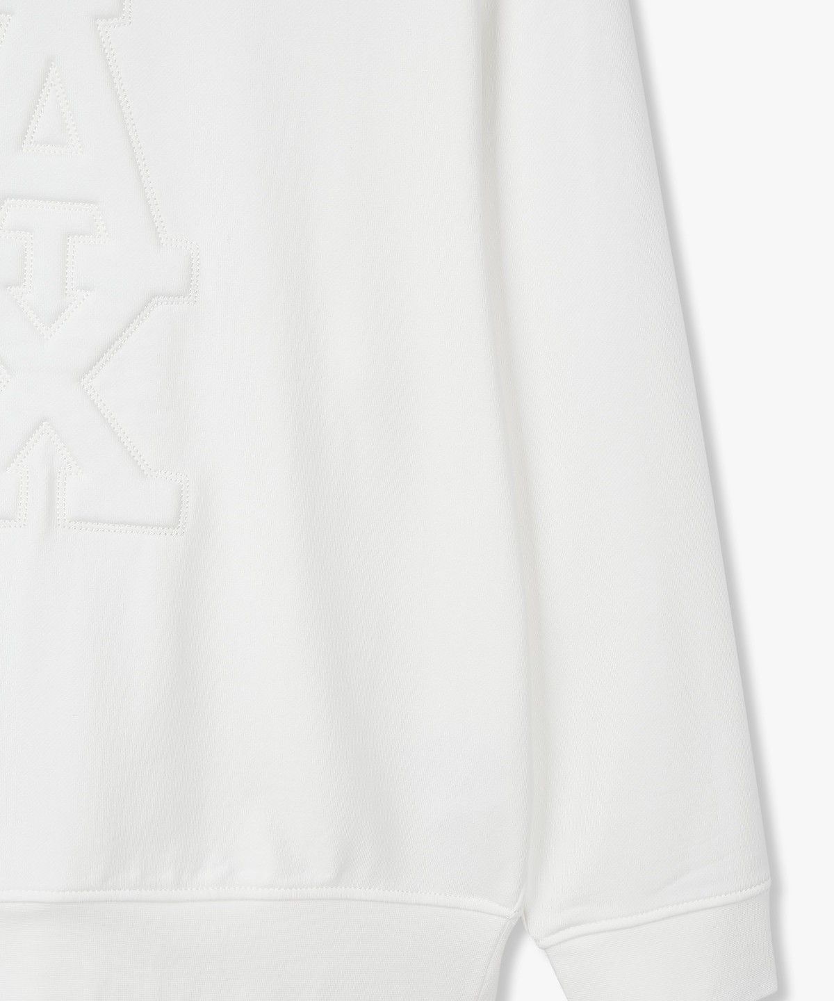 아르마니 익스체인지(ARMANI EXCHANGE) 남성 엠보싱 AX 로고 맨투맨_화이트 A414331021