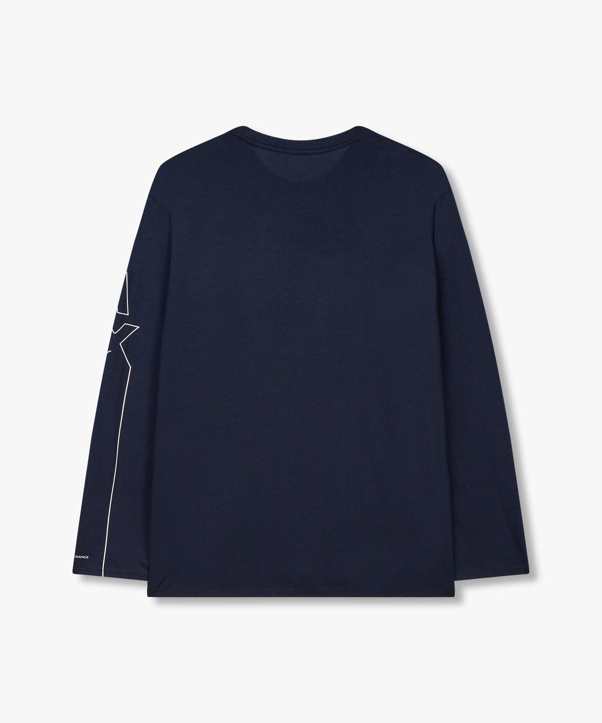 아르마니 익스체인지(ARMANI EXCHANGE) 남성 로고 슬리브 크루넥 티셔츠_네이비 A414330007